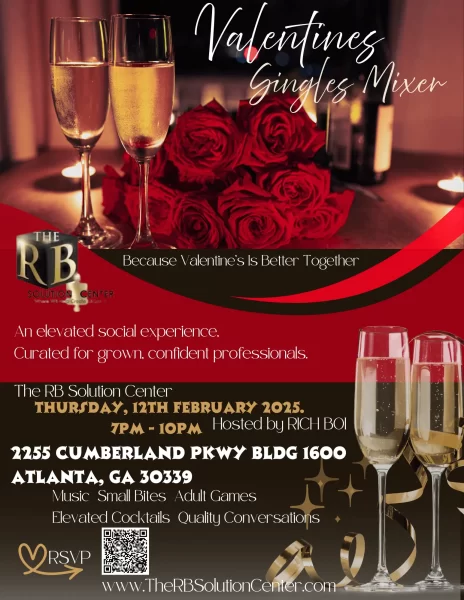 Red and Cream Modern Valentine Night Dinner Flyer